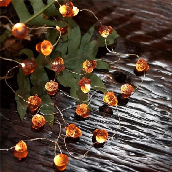 Fairy Acorn String Lights 30 LEDs Battery Operated for Fall Decor - Picture 4 of 7